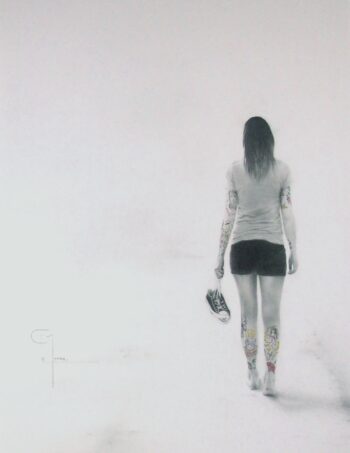 "Choisir sa voie", dessin aux crayons sur papier 220 g., au format 29,7 x 42 cm