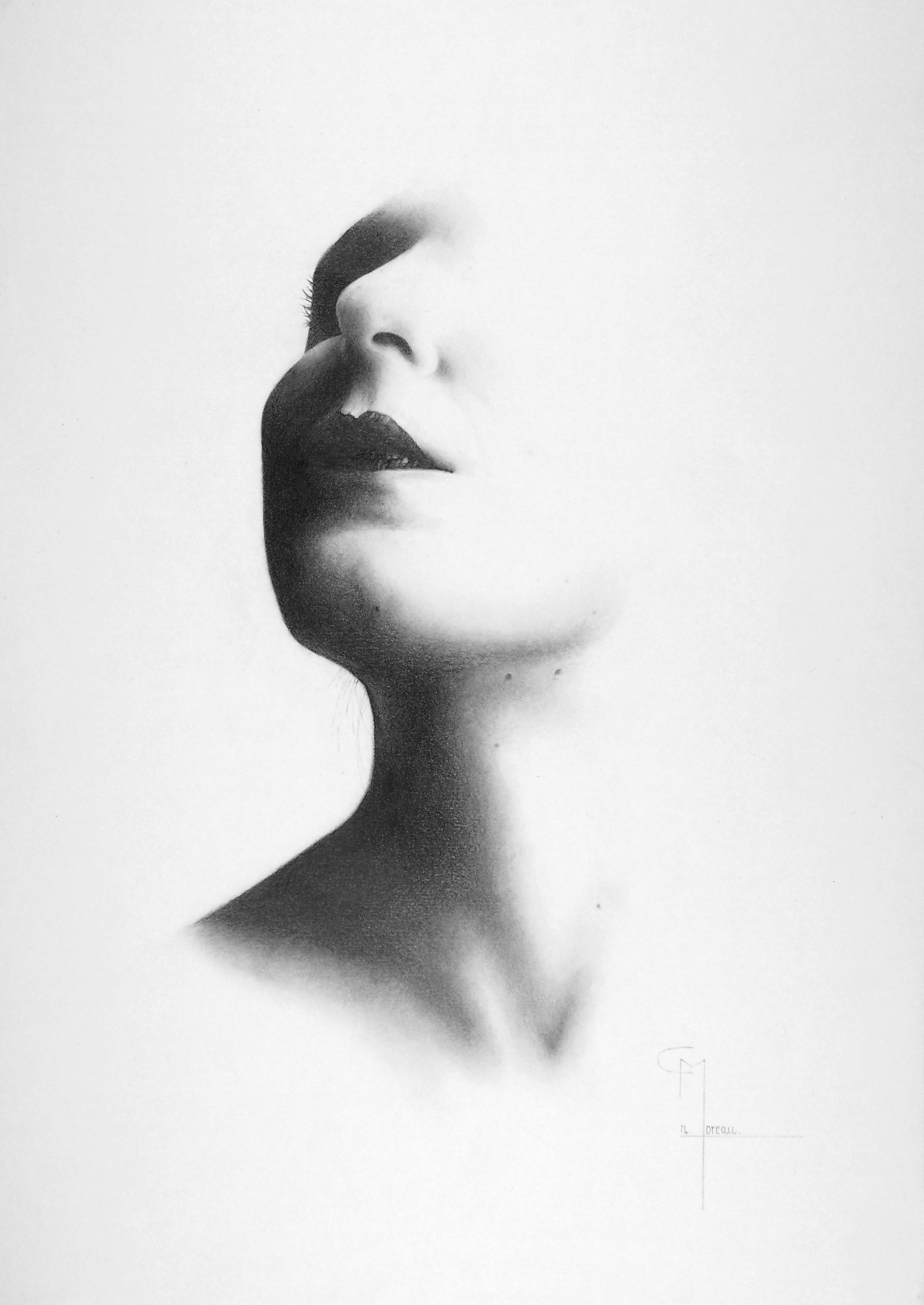 "Oubli", dessin aux crayons sur papier 220 g., au format 29,7 x 42 cm